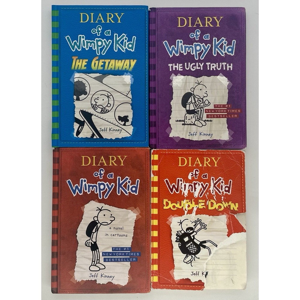 Lot of 7 Kids Books Diary of a Wimpy Kid Dog Man Unleashed Bone Great Cow Race